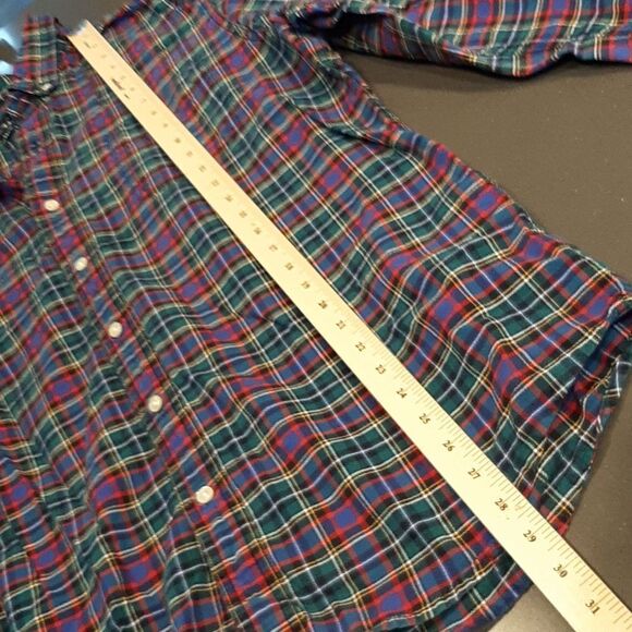 Chaps Classic Oxford Plaid Cotton Button Down Shirt - Picture 5 of 6